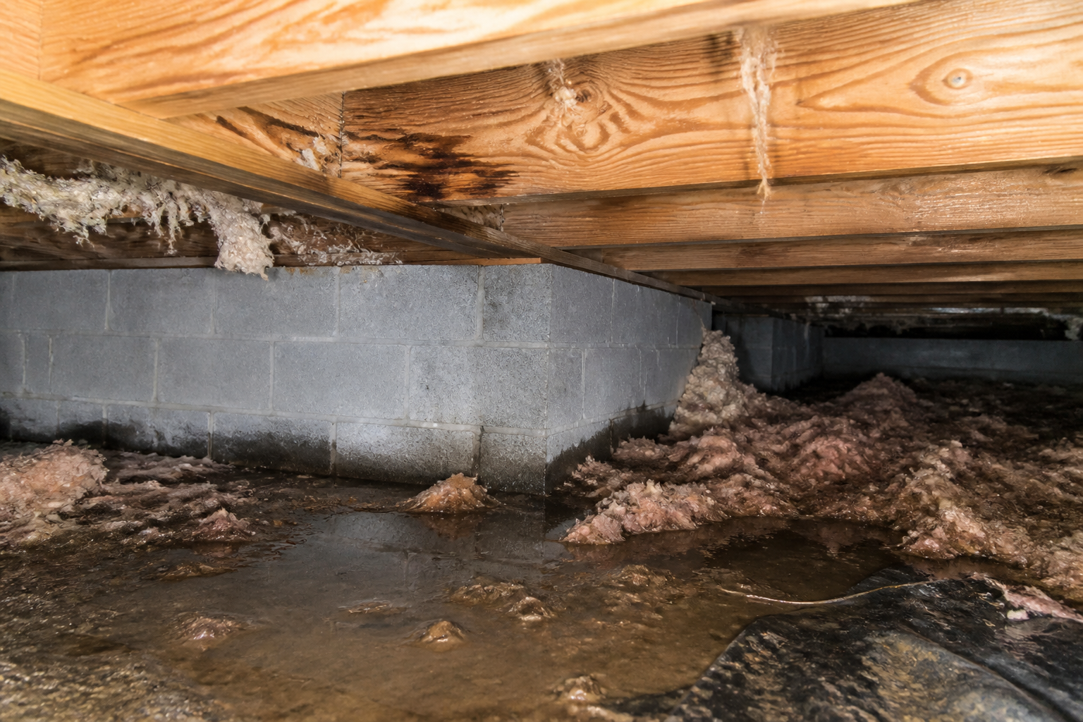 Limited crawlspace access and moisture condition