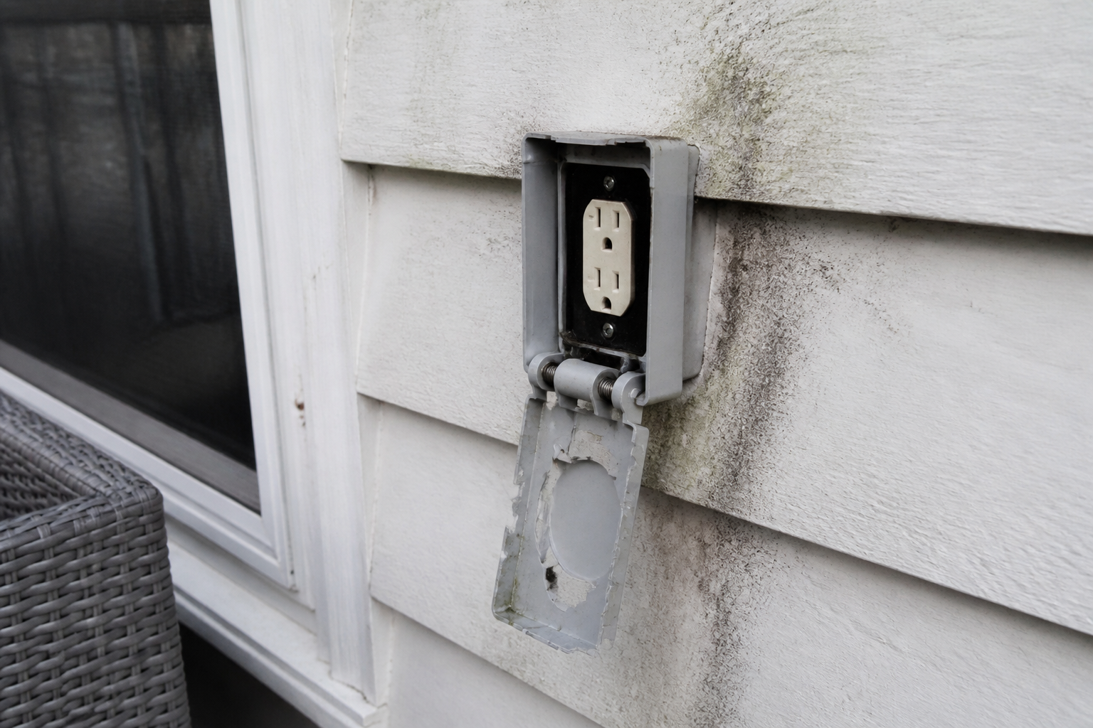 Exterior receptacle condition used for reporting practice